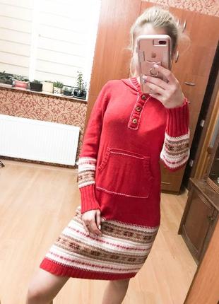 Теплое брендовое платье-туника