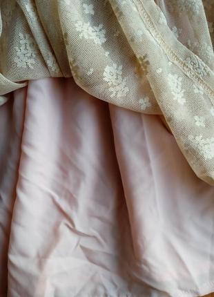 Платье/сарафан с кружевом кремового цвета4 фото