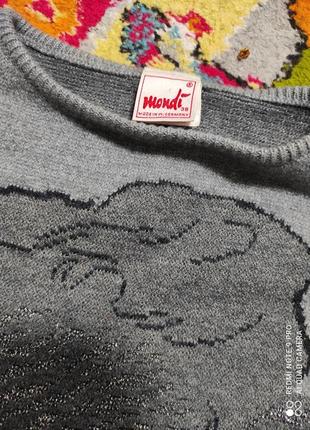 Джемпер винтаж кофта шерсть mondi с шерстью теплый свитер3 фото