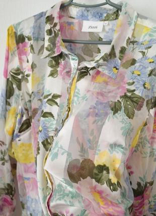 Любимая прозрачная блуза в цветочный мотив6 фото