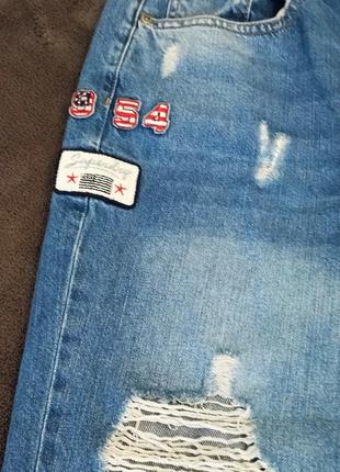 Джинсы superdry harper boyfriend badged jeans. крутые рваные джинсы (рваности фабричные)8 фото