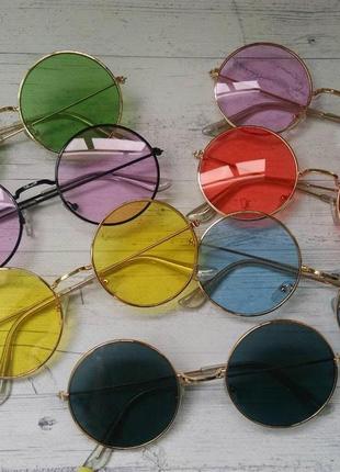Кольорові круглі окуляри тішейди зелений8 фото