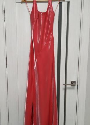 Вечернее шёлковое платье в пол с разрезом.винтаж/люкс бренд.8 фото
