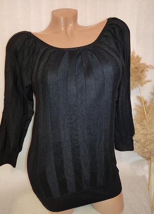 🔥шикарний ошатний чорний тоненький светр,у складі ангора🔥