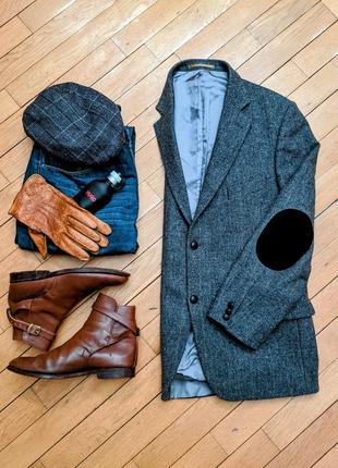 Люксовый пиджак из 100% шетландской шерсти от bartlett&walker. англия