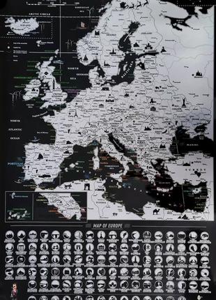 Скретч карта європи в тубусі