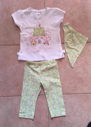 Класний літній костюм лосини футболка косинка