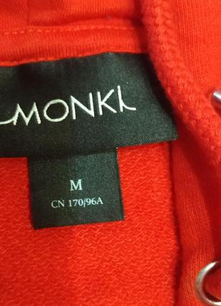 Красный свитшот худи с капюшоном monki m7 фото