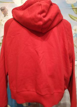 Красный свитшот худи с капюшоном monki m9 фото