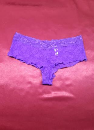 Идеальные фиолетовые яркие кружевные сексуальные секси трусы трусики на высокой средней посадке с закрытой попой прозрачные1 фото