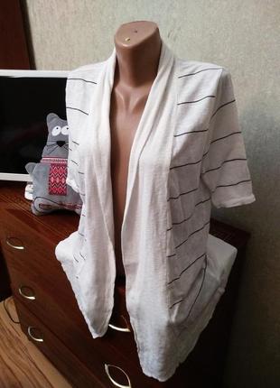 Стильный брендовый кардиган накидка натуральный коттон, m-l xl xxl