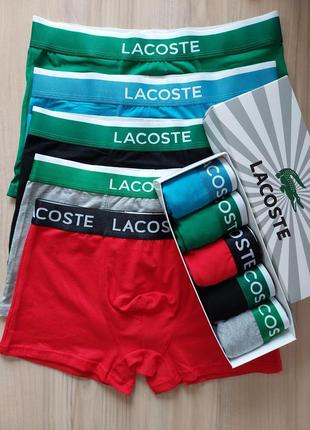 Подарочный премиум набор боксеров lacoste – 5 шт.