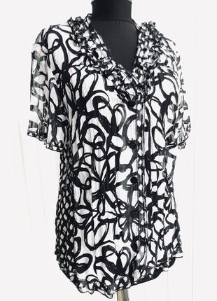 Красивая блузка в  чёрно белом принте garry weber4 фото