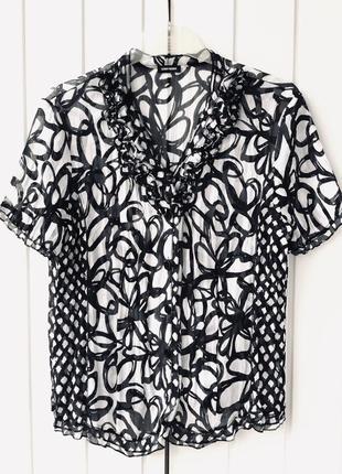 Красивая блузка в  чёрно белом принте garry weber5 фото