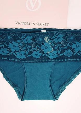 Трусики из сверхмягкого стрейч - хлопка, талия из цветочного кружева, victoria's secret оригинал