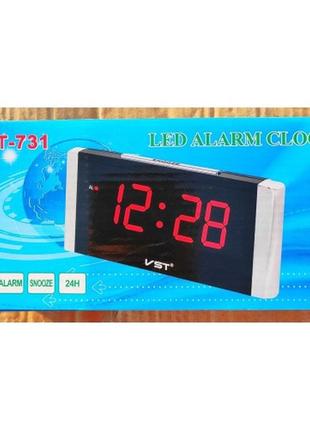 Часы сетевые  731-1 красные