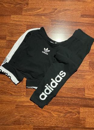 Спортивный костюм лосины кроп-топ топ adidas