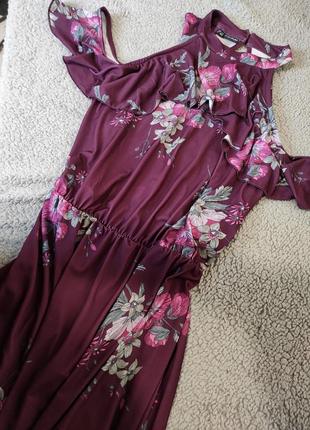 Летнее платье сукня сарафан с открытыми плечами в цветы8 фото