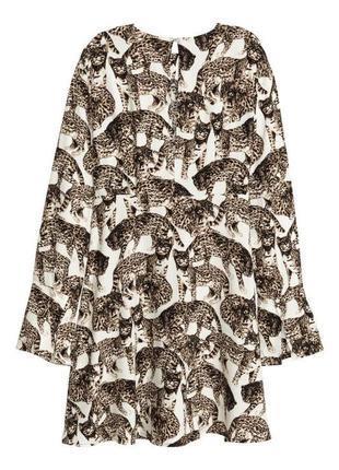 Віскозне коротка сукня сукня звіриний принт кішки2 фото