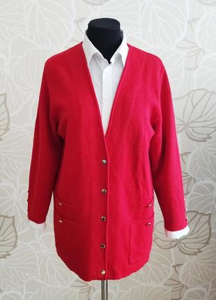 Красивый теплый кардиган кофта  из шерсти с золотыми пуговицами  canda