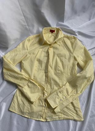 Оригинальная рубашка hugo boss нежно лимонного цвета тренд4 фото