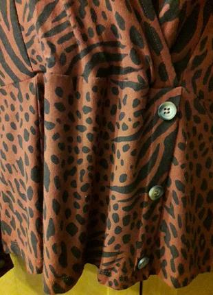 Нова брендова віскозна блуза на запах р. 12 від next звіриний принт6 фото
