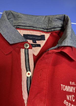 Поло червоне tommy hilfiger2 фото