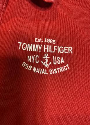 Поло червоне tommy hilfiger6 фото