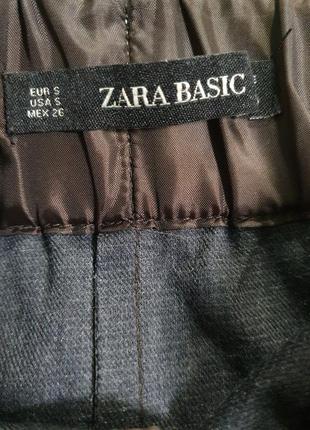 Кожаная мини юбка zara з боковыми карманами8 фото