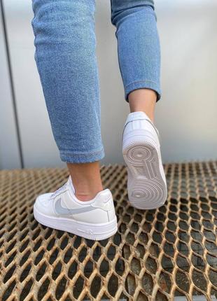 Nike air force white (рефлектив) женские кроссовки найк аир форс5 фото