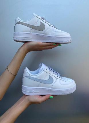 Nike air force white (рефлектив) женские кроссовки найк аир форс8 фото