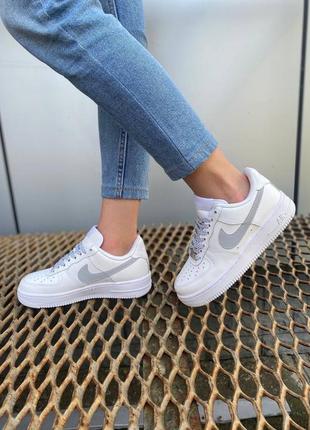 Nike air force white (рефлектив) женские кроссовки найк аир форс9 фото