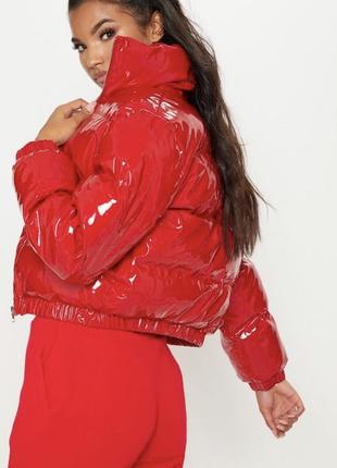 Червона вінілова курточка plt2 фото