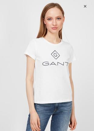 Gant женская белая футболка lock up