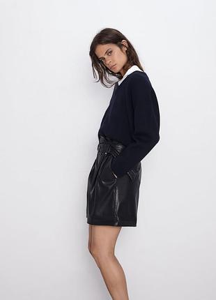 Кожаные шорты zara 3