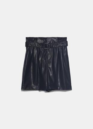 Кожаные шорты zara 4