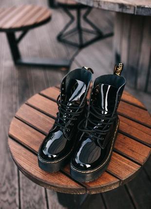 Dr.martens jadon black женские демисезонные черные лакированные ботинки мартинс 38 распродажа весна осень жіночі лаковані чорні ботінки демісезон9 фото