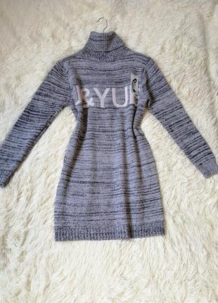 ✅ удлинённый вязаный свитер  вязаный свитер туника платье  с горловиной  размер оверсайз  44-58 на р1 фото