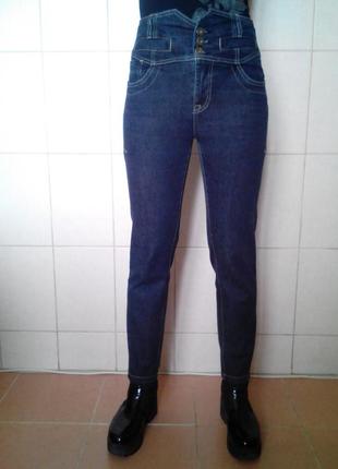 Оригинальные укороченные джинсы bandolera с высокой талией,р-ра s/m2 фото