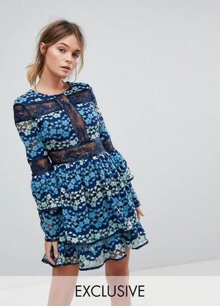 Роскошное полностью кружевное платье asos с кружевом в цветы!