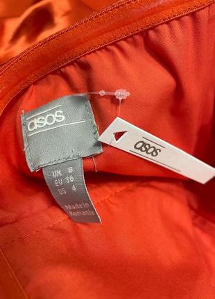 Атласное драпированное платье миди с открытыми плечами asos8 фото