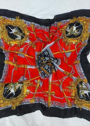 Брендовий шовкову хустку. ручна обробка краю/р. 85*88