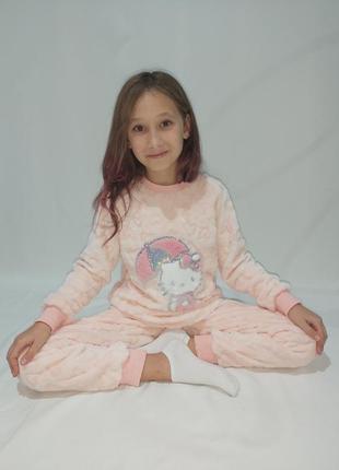 Детская тёплая пижама ( рост 128-146)2 фото