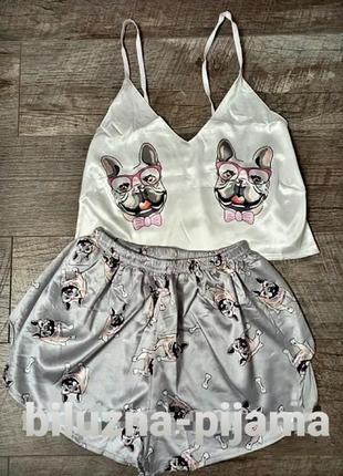 Атласная шелковая пижама