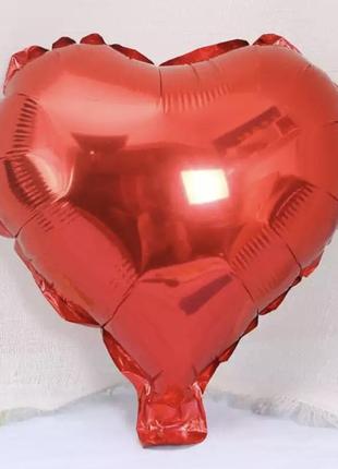 Шар сердце 25 см красный1 фото