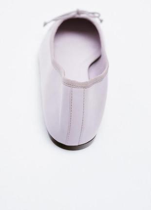 Кожаные сиреневые туфли - балетки zara нюанс3 фото