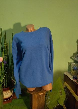 Красивейший джемпер синий голубого цвета из шерсти