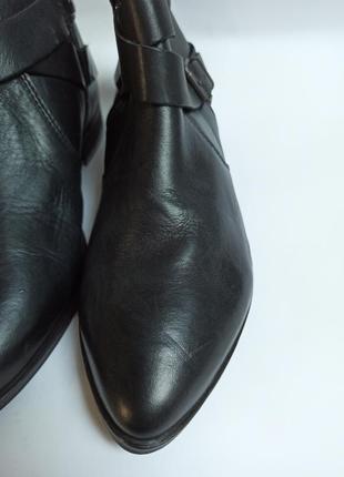 Кожаные черные ботинки женские.брендовая обувь stock4 фото