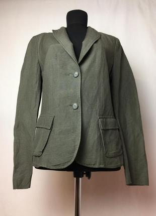 Жакет хаки минимализм пиджак лён