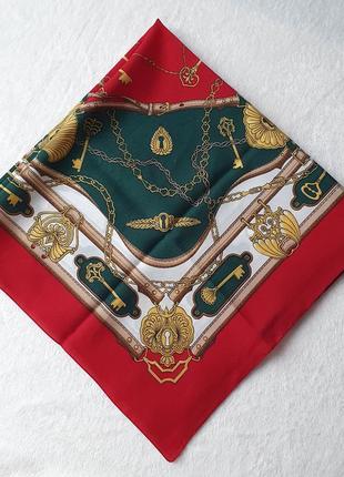 Шикарный платок хустина винтаж принт ключи и замки италия італія1 фото